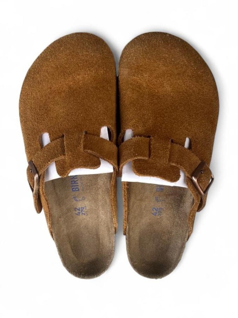 Birkenstock Boston Mink Brown Suede Clogs Soft Footbed EU 42 US Men's 9 Regular - Picture 3 of 8